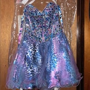 Blue purple cocktail dress size 2